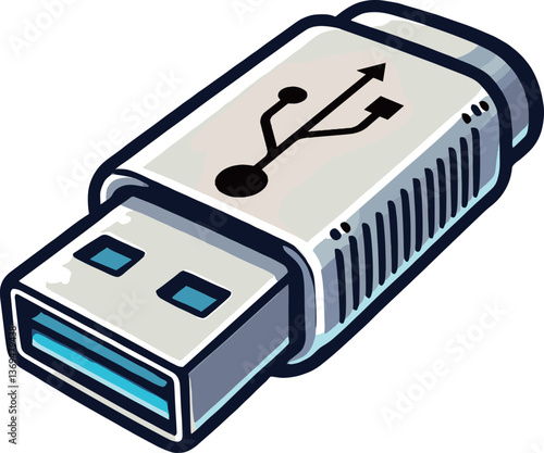 シンプルなUSBメモリーのイラスト
