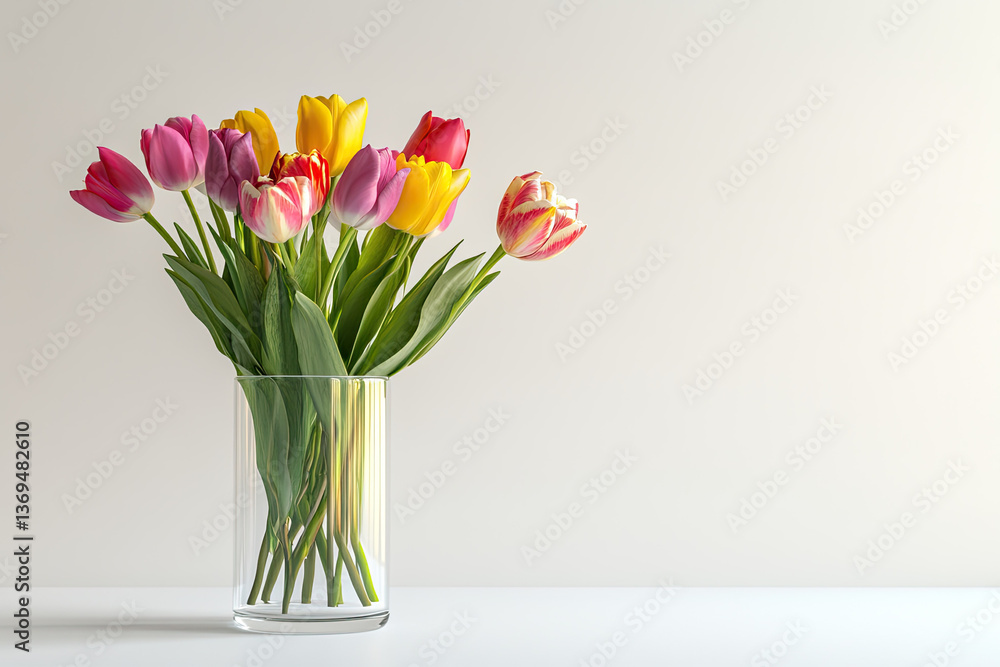 custom made wallpaper toronto digitalPixel Perfect Image of Closeup of Fresh Tulip Flowers in Vase on White Background