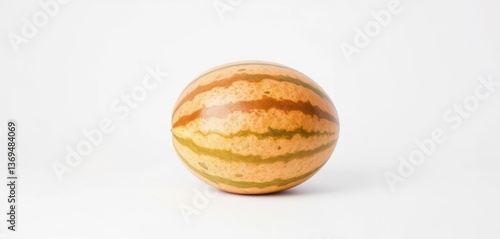 Wallpaper Mural A juicy, ripe watermelon sits alone against a pure white backdrop, refreshment, fruit Torontodigital.ca