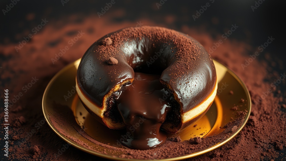 Fototapeta premium Donut images, Double Chocolate Lava Donut
