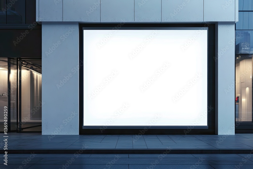 Flawless Image of Blank Mock Up of Store Street Showcase Window Flawless Image of Blank Mock Up of Store Street Showcase Window