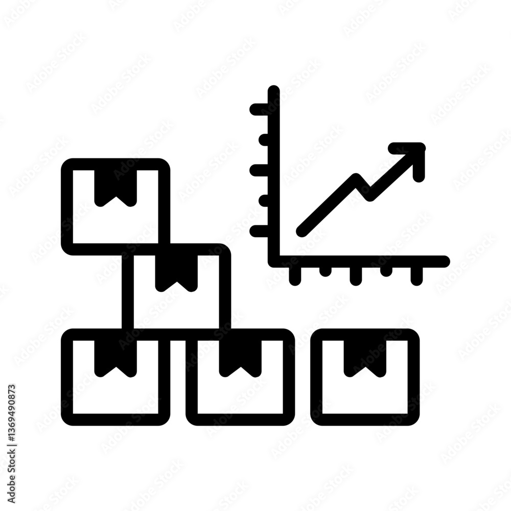 Vector solid black icon for Stocks Vector solid black icon for Stocks