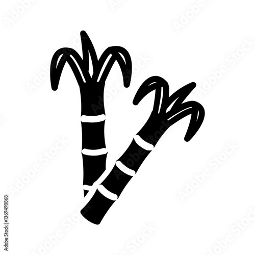 Vector solid black icon for Sugarcane