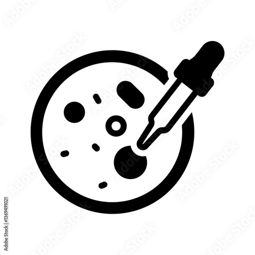 Vector solid black icon for Microbiological