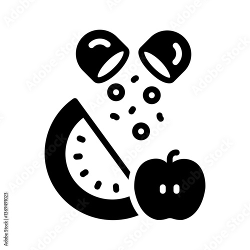 Vector solid black icon for micronutrient