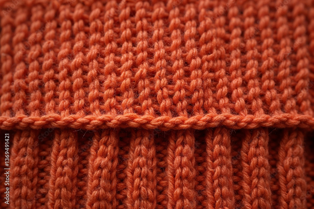 Closeup of orange knitted fabric texture perfect for backgrounds, crafts, fashion design, fall themed projects, and cozy product packaging. Closeup of orange knitted fabric texture perfect for backgrounds, crafts, fashion design, fall themed projects, and cozy product packaging.