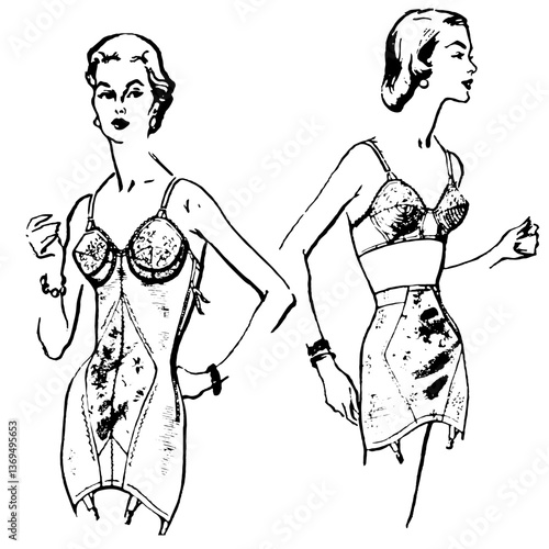 Cool and collected Retro Lingerie Model 