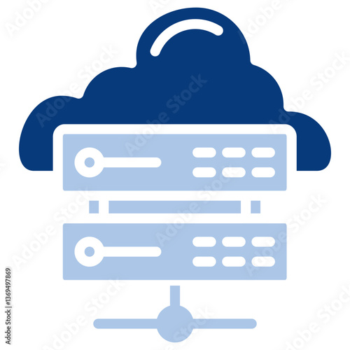 Hosting Flat Blue Icon