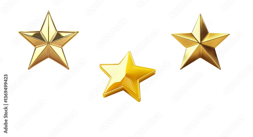 Obraz premium Luxurious golden star shape on white background.