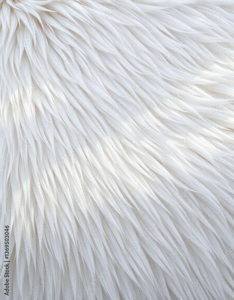 Fototapeta premium Luxurious white natural fur texture background, pattern, backdrop