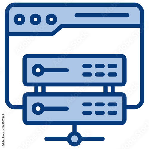 Web Hosting Blue Icon