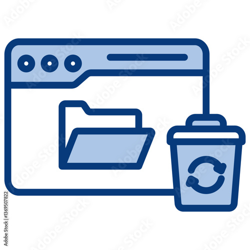 Recycle Bin Blue Icon