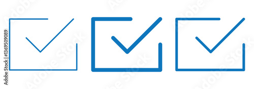 Round checkbox and square checkbox icon set. Vector.