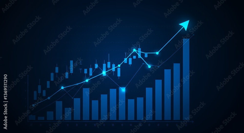 Growing Business Graph Chart Showing Financial Success Growing Business Graph Chart Showing Financial Success