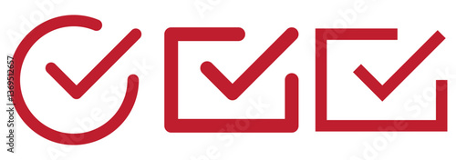 Round checkbox and square checkbox icon set. Vector.