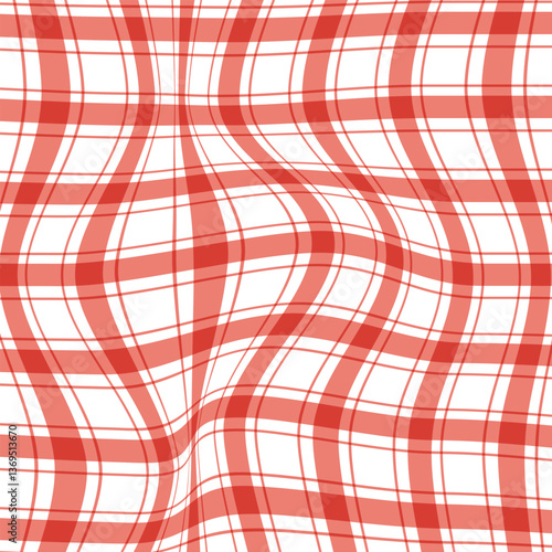  simple red colour chaqe envolbe distorting pattern Table cloth, retro plaid Texture Vector Design.
