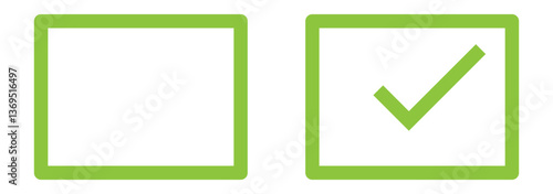 Round checkbox and square checkbox icon set. Vector.