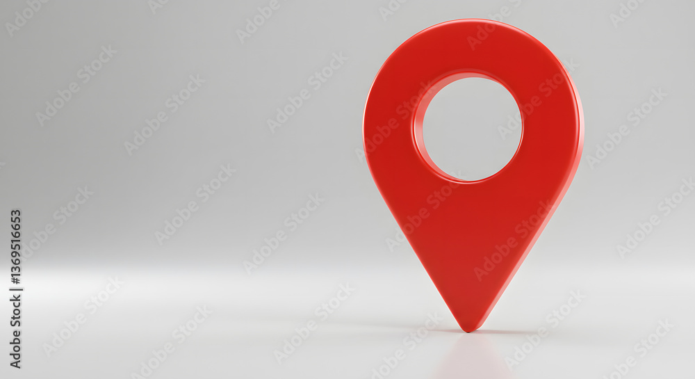 Red Location Pin on White Background
Red Location Pin on White Background