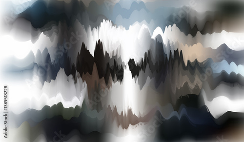 Black White Wavy Grunge Pattern Backgrounds Stock Illustration