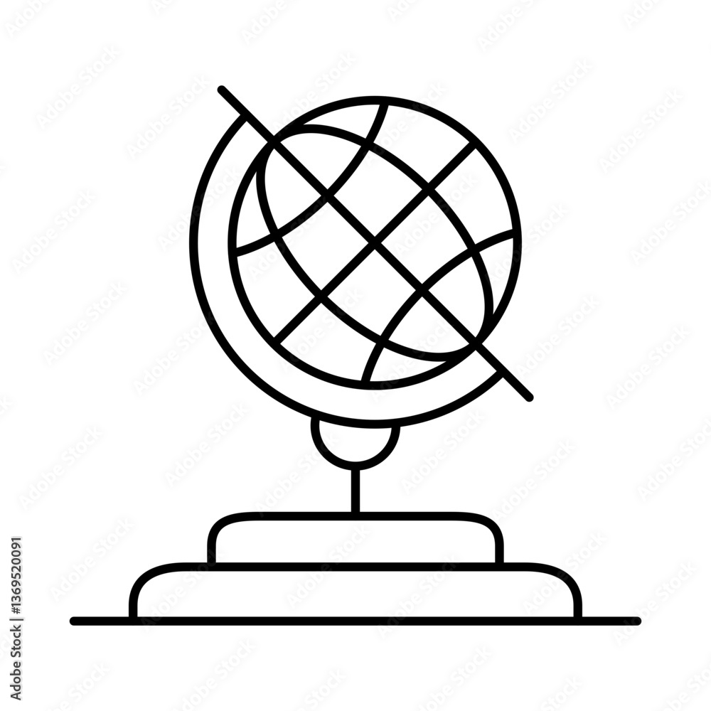 Globe Line Icon. Startup, Success, Growth Editable Stroke Vector Illustration Globe Line Icon. Startup, Success, Growth Editable Stroke Vector Illustration