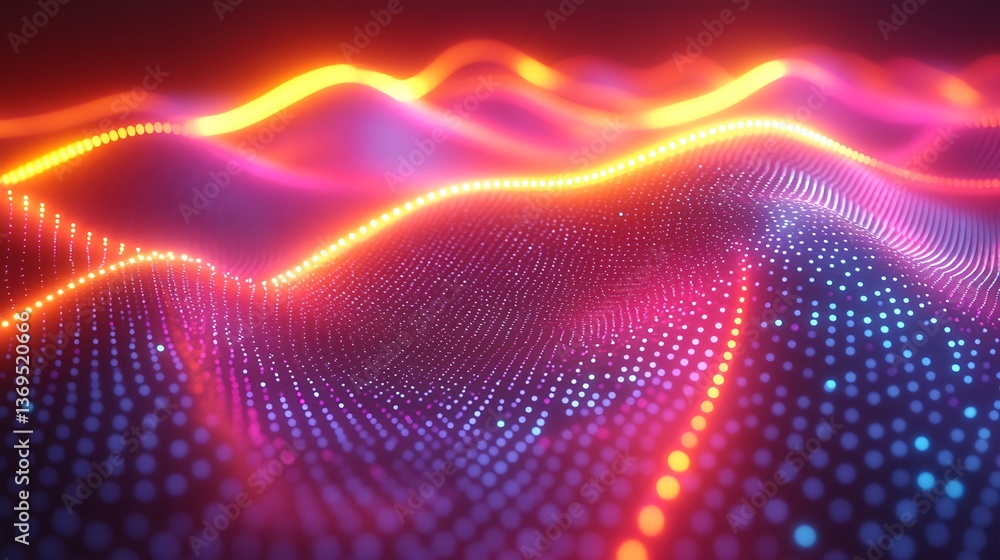Abstract Neon Wave Background. Abstract Neon Wave Background.