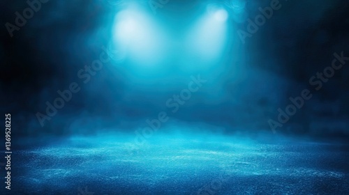 Wallpaper Mural Blue Spotlight Stage, Smoke, Dark Background, Event Torontodigital.ca