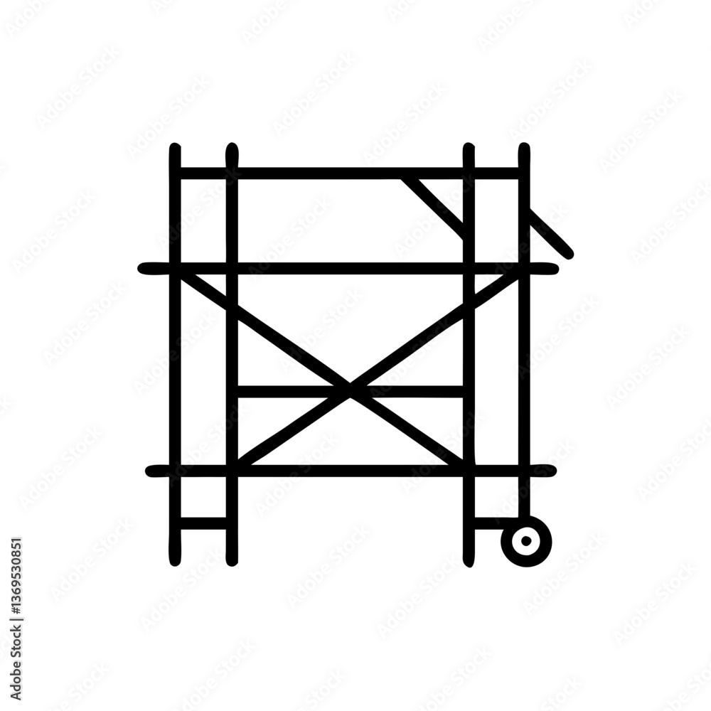 Scaffolding structure design in minimalistic style Scaffolding structure design in minimalistic style