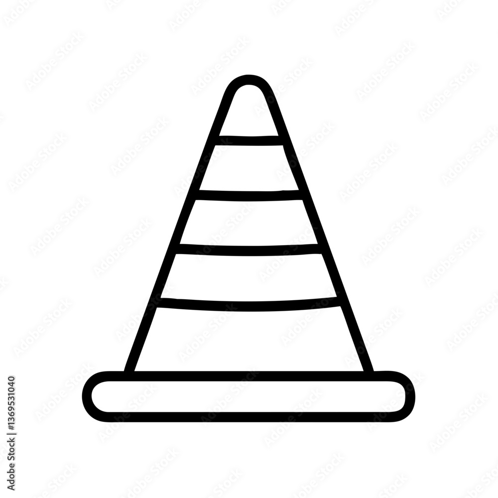 Construction Cone Icon Minimalist Design Black and White Construction Cone Icon Minimalist Design Black and White