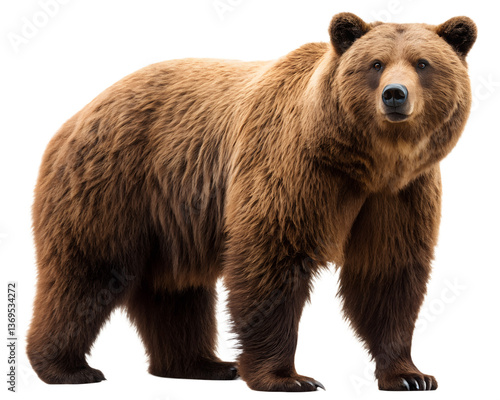 Big brown bear isolated on transparent background