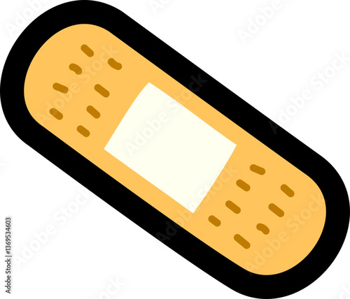 Black line icon Cute plaster icon