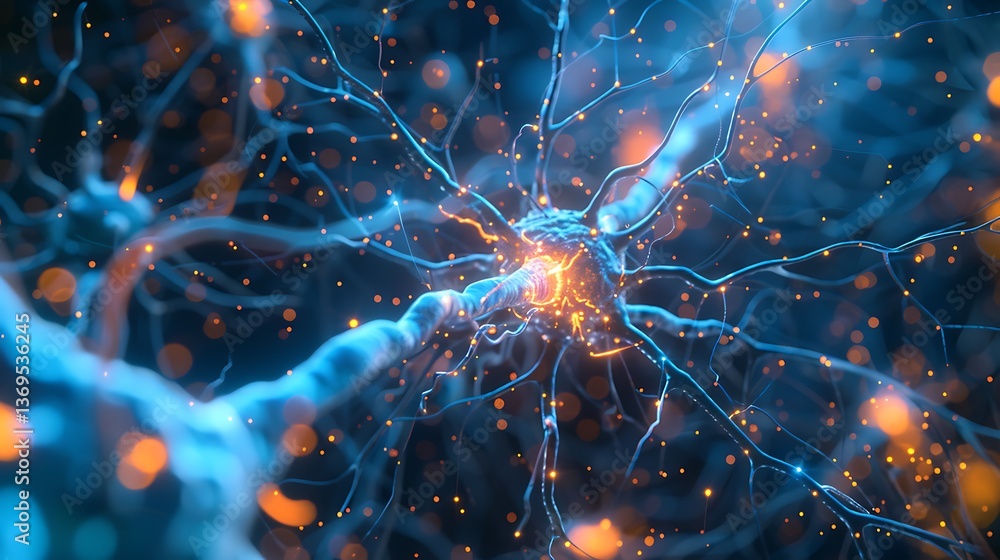 Obraz premium Futuristic Neural Network Visualization