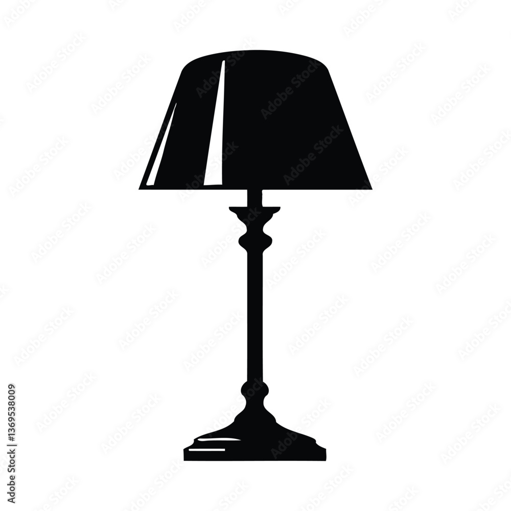 Table Lamp black color on isolated white background Table Lamp black color on isolated white background