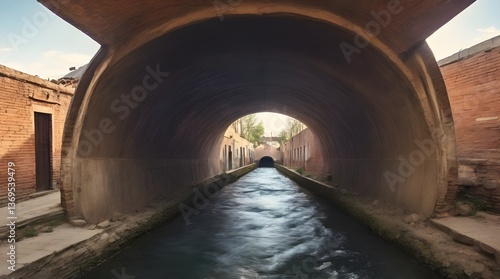 Round canal pipe inside.generative.ai