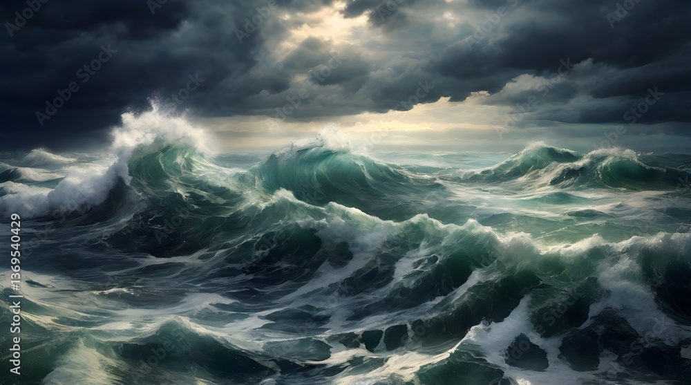 Stormy Waves Breaking.generative.ai