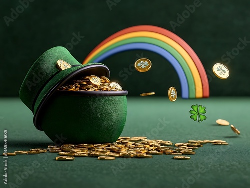Leprechauns gold with rainbow, and St Patricks.