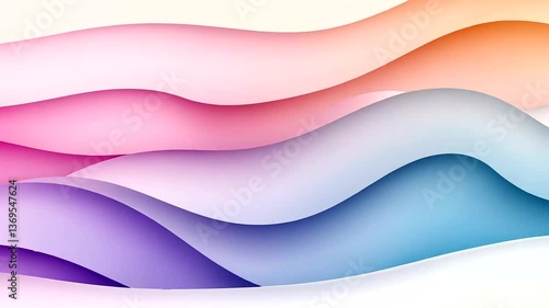 Abstract waves in vibrant colors flowing seamlessly across a white background