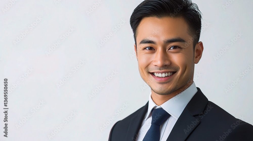 Handsome Friendly Asian Businessman with a Bright Smile in Suit Handsome Friendly Asian Businessman with a Bright Smile in Suit