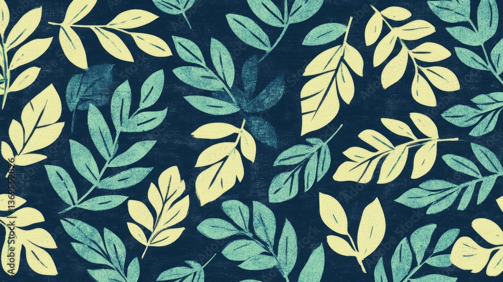Moody Tropical Foliage: Dark and Intriguing Repeating Leaves Pattern Moody Tropical Foliage: Dark and Intriguing Repeating Leaves Pattern
