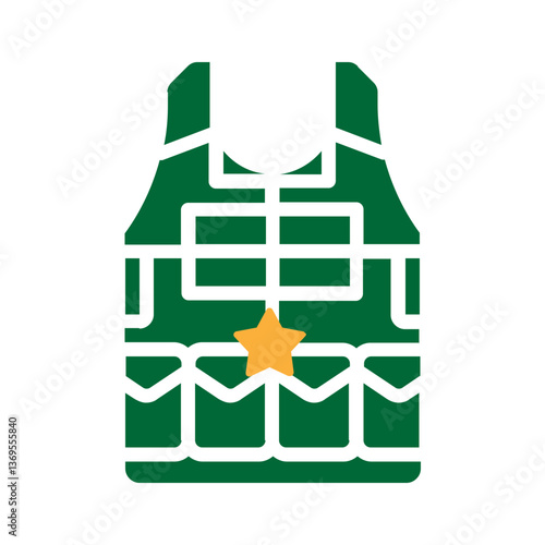 green bulletproof vest vector icon