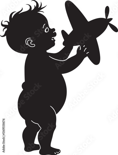 baby playing silhouette, baby silhouette, child playing clipart, toddler silhouette, baby crawling silhouette, infant silhouette, kids silhouette, baby vector design, baby playtime art, baby digital d