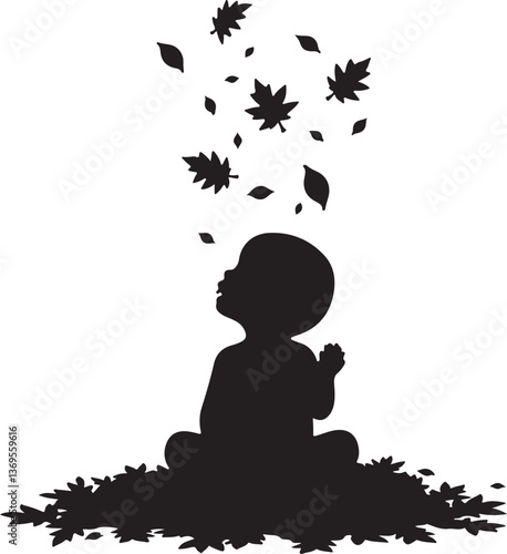 baby playing silhouette, baby silhouette, child playing clipart, toddler silhouette, baby crawling silhouette, infant silhouette, kids silhouette, baby vector design, baby playtime art, baby digital d