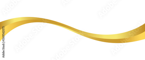 gold wave curve, golden wave corner shape for element, stripes ribbon golden graphic, striped gold
