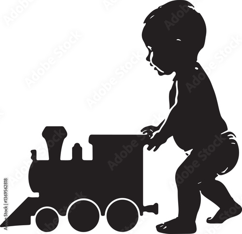 baby playing silhouette, baby silhouette, child playing clipart, toddler silhouette, baby crawling silhouette, infant silhouette, kids silhouette, baby vector design, baby playtime art, baby digital d