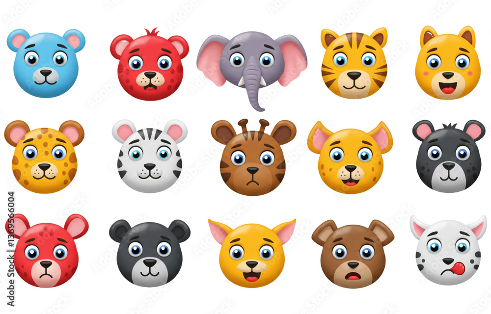 Fototapeta premium Adorable Animal Faces