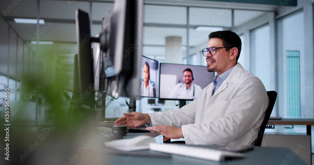 custom made wallpaper toronto digitalDoctor In Online Video Conference. Medical Webinar
