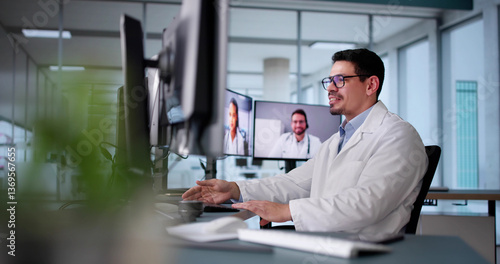 Doctor In Online Video Conference. Medical Webinar