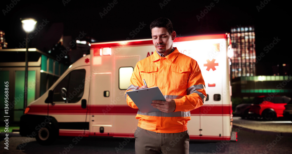 Fototapeta premium Accident Report Triage Record. Medical Ambulance Document
