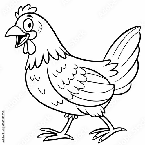 brown body of chicken hen standing isolated transparent background