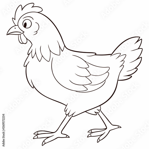 brown body of chicken hen standing isolated transparent background