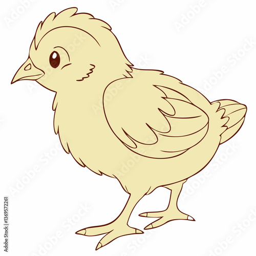brown body of chicken hen standing isolated transparent background